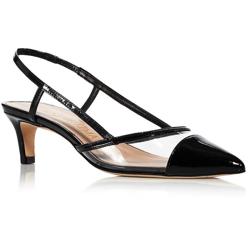 Stuart Weitzman Mondrian 50 Slingback Leather Heels Size 7